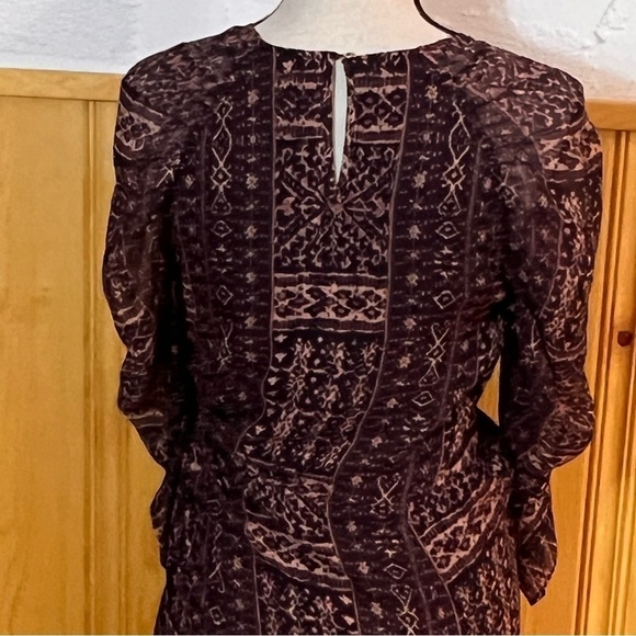 NWT Ulla Johnson Aicha Ikat Silk Chiffon Mini Dress Sz-8 - Picture 10 of 11